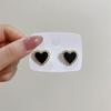 Geometry Black Heart Stud Earring for Women French Elegant Sweet Ear Wedding Party Jewelry Accessory