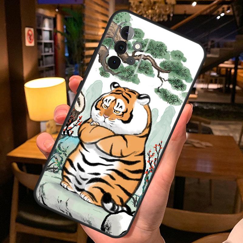 Cartoon Fat Tiger Case For Samsung Galaxy A52 A12 A22 A32 A42 A51 A71 A13 A23 A33 A53 A14 A54 A34 Phone Cover