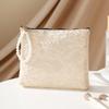 Sweet Lace Cosmetic Bag With Imitation Pearl Chain Portable Travel Toiletry Pouch Organizer For Women Makeup Keys Coin Purse
