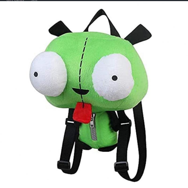 Cartoon Alien Invader.Zim Jill Dog Children's Backpack Cartoon Schoolbag Robot Alien Monkey Plush Doll Toy