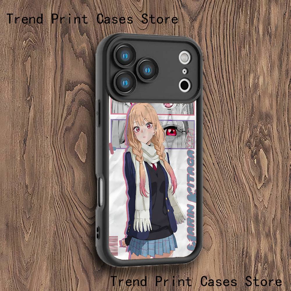 M-Marin K-Kitagawa Phone Case For iPhone 17,16,15,14,13,12,11,Pro,Max,Plus,X,XS,SE4,E,Mini Black Thickened Border Case