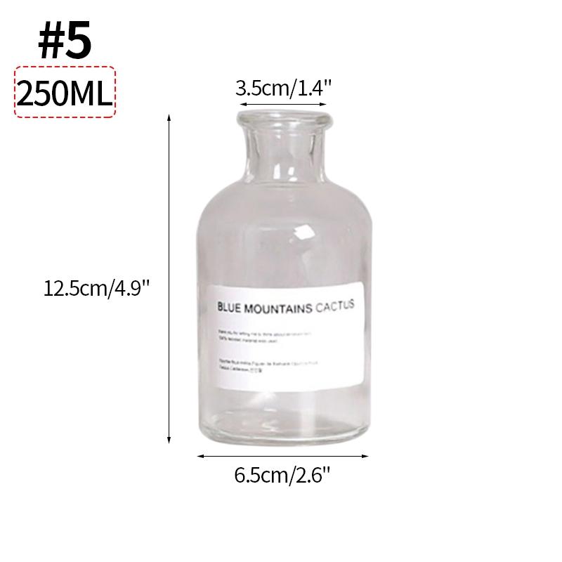 Vaze Bud Sticlă Medicină Nordică Chihlimbar Închis/Vază Sticlă Transparentă Ghiveci Hidroponic Mini Vază de Masă Decor Acasă Birou