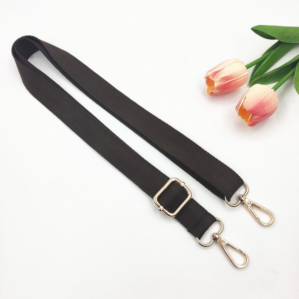 2.5cm Cotton Adjustable Crossbody Strap - Narrow Woven Solid Color Replacement for Women's Bags