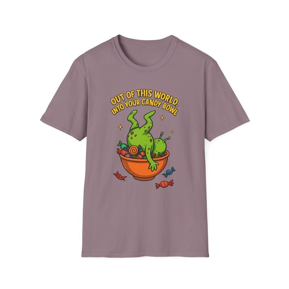 

Unisex Softstyle T-Shirt Out of This World Alien Candy Bowl Graphic Halloween 4XL