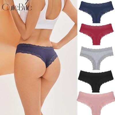 Chiloți din dantelă fără sudură pentru femei Chiloți sexy Lenjerie intimă confortabilă Lenjerie feminină Tanga florală din bumbac