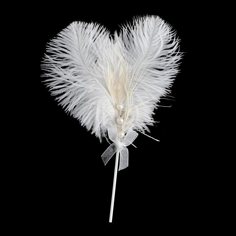 

Лента для украшения торта в виде перьев лебедя-страуса 3 pieces бежевый