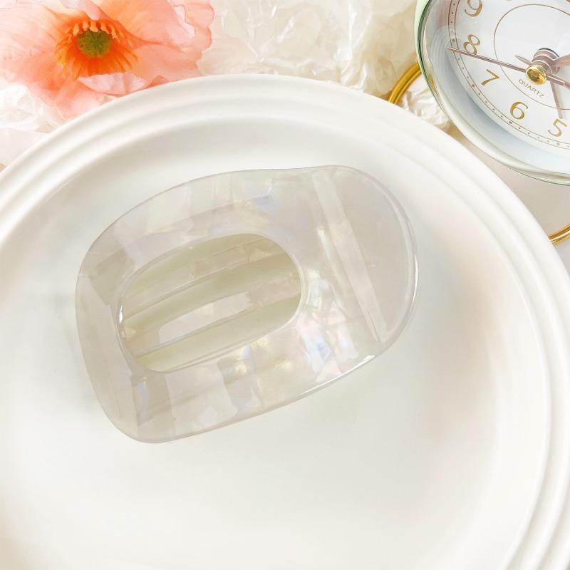 

Высококлассная и элегантная полукруглая заколка-краб из уксусной кислоты, дугообразный дизайн, гибкая заколка для волос, пучок, прическа, заколка-акула Iridescent Grey