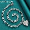 925 Sterling Silver Heart Photo Frame Necklace For Women Party Fashion Jewelry