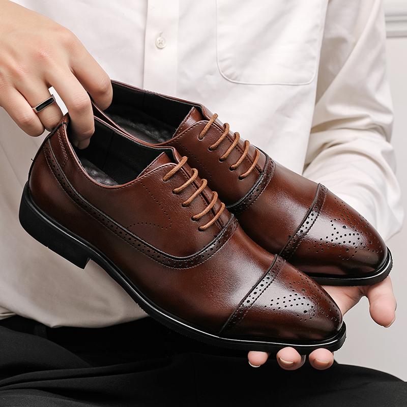 Men'S Casual Business 38~48 Formal Leather Original Italian Luxury Oxfords Shoes Male Wedding Party Office Gentleman Shoes