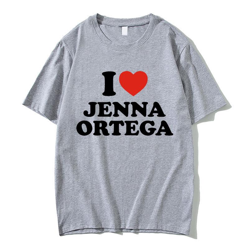 I Love Jenna Ortega Tshirt Summer Hip Hop Crewneck Short Sleeve 100% Cotton  Fashion Casual Oversized Women T-shirts Streetwear