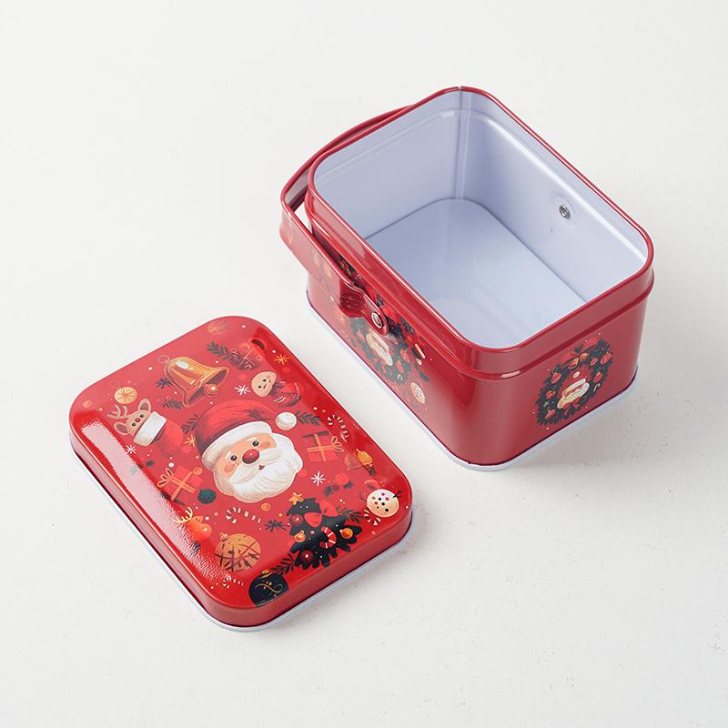 Christmas Gift Tin Box Cartoon Santa Claus Merry Christmas Tinplate Boxes Xmas  Year Candy Cookie Packaging Boxes Decorations