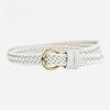Women's Hand-woven Thin Belt Round Alloy Buckle Dress Belt Trendy Decorative Belt Women