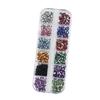 3000 Stück 1,5 mm Strass-Nageldekoration, rund, bunt, mit Etui, DIY-Nagelkunst-Dekorationen