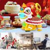 Cute Electric Lion Dance Toy Car Dashboard Ornaments  Shaking Waking Lucky Lion Dance Model with Light Music for Home Decoration