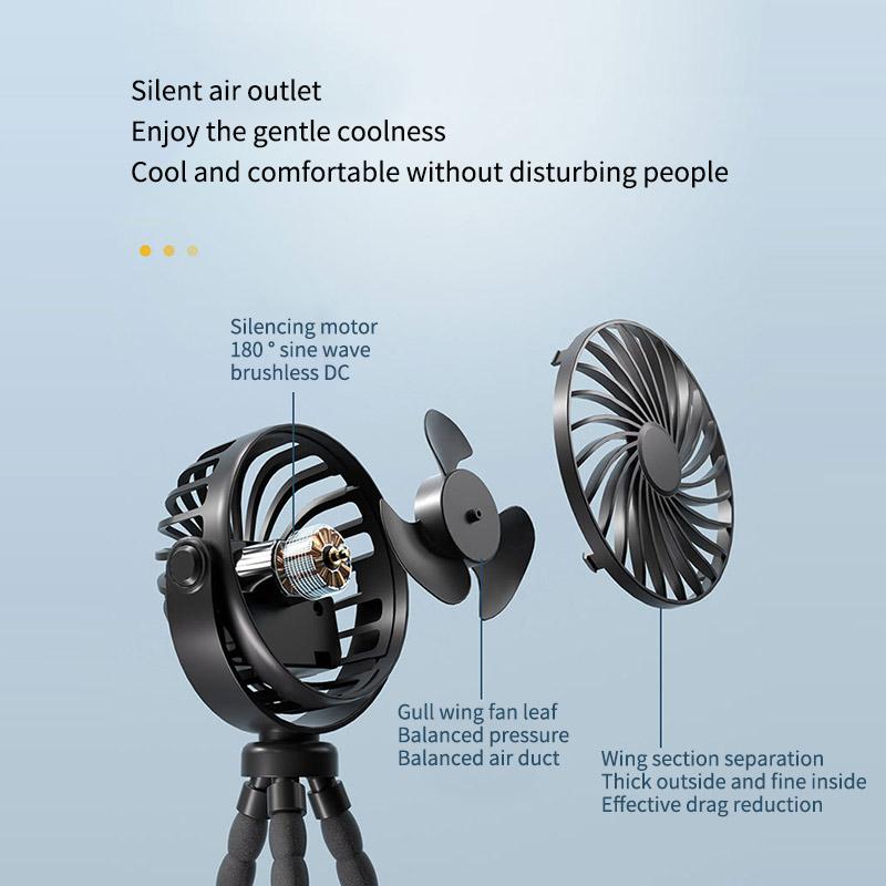 Octopus Small Fan USB Rechargeable Fan Lithium Battery Mini Fan Multi Functional Portable Fan Octopus Fan Hand Fan Summer Fan