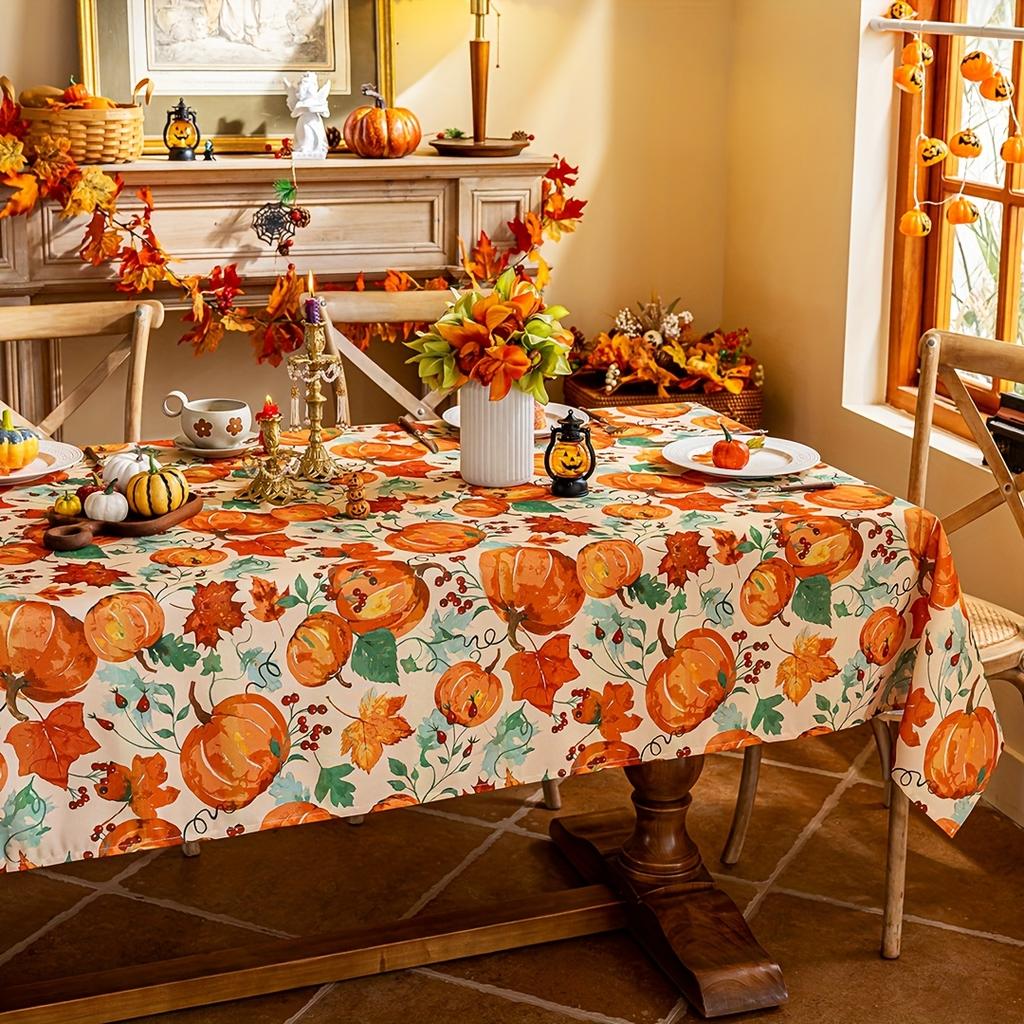 Autumn Thanksgiving Rectangle Table Cloth for Table Decor Kitchen Dining Waterproof Reusable Tablecloth for Tables Holiday Party