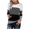 Winter Damen Langarm Gestreiftes Patchwork Sweatshirt Oberteil
