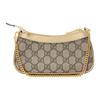 Gucci Ophidia Double G Logo Zipper Closure Canvas with Leather Finish Hand-held Shoulder Bag Mini Women's Beige with Ebony