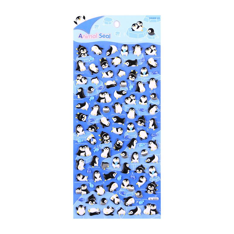 Self Adhesive 3D Mini Animal Stickers Set Kawaii Cat Panda Penguin Dog for Children Reward Craft Sticker Album Decor
