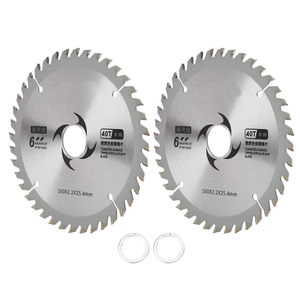 2Pcs 6in 40 Teeth Hard Alloy Universal Wood Usage Woodworking Cutting Saw Blade Web