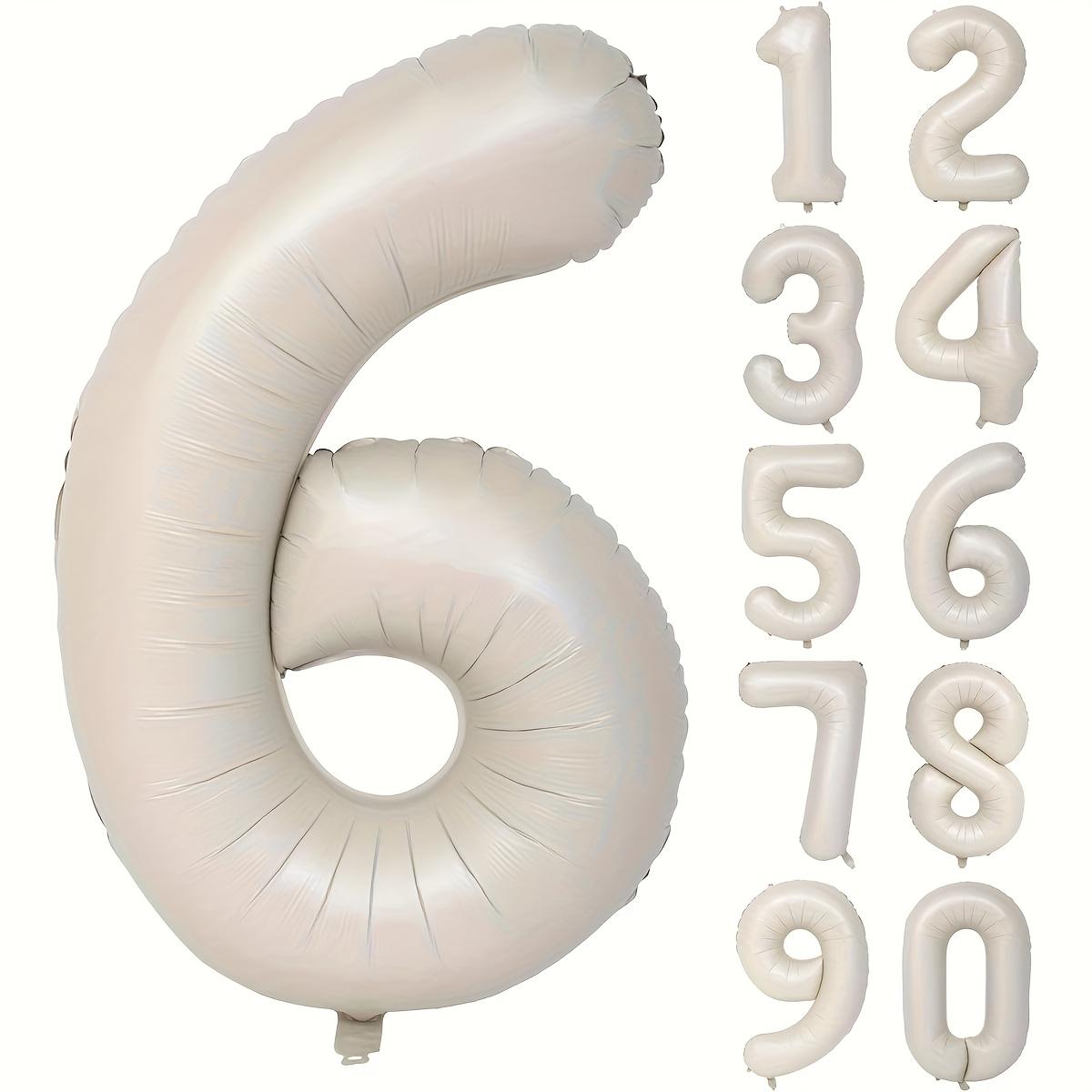 

Слоновая кость Белый Номер 0-9 Фольгированный шар, Украшение на день рождения, Украшение на годовщину, Новогоднее украшение, Принадлежности для украшения выпускного вечера