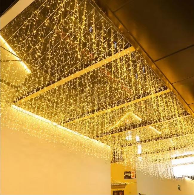 LED-Lichterketten Vorhang Eiszapfen Lichterkette für Neujahr Weihnachten Hochzeit Hausparty Dekorativ