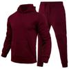 Men's And Women's Solid Color Long Sleeves Winter Plus Velvet Running Sports SetJogging Male Set Casual 2-Piece Set Hoodie +Pants