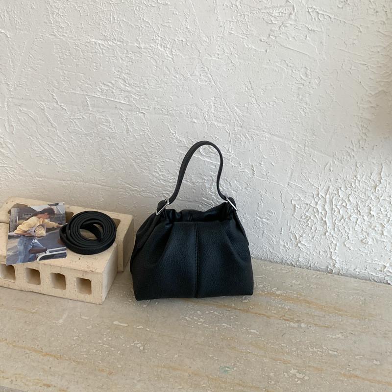 IELGY Ladies All-Match One-Shoulder Messenger Pleated Bucket Bag