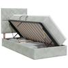 Storage Bed with Mattress Light Grey 90 X 200 Cm Velvet