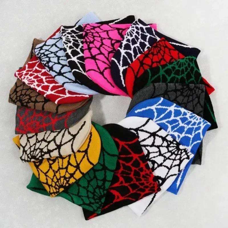 2024 New Knitted Beanies Hat Cartoon Spider Embroidered Winter Hats Knitted Bonnet Cap Soft Woolen Beanies for Women Cap Men