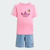 adidas Girls' Minecraft Trefoil Sports Short Sleeve Set