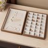 Velvet Ring Earring Holder Exquisite Jewelry Display Tray Multipurpose Wood Rings Tray  Desk