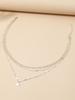 European and American Fashion Three-Layer Round Disc Chain Necklace