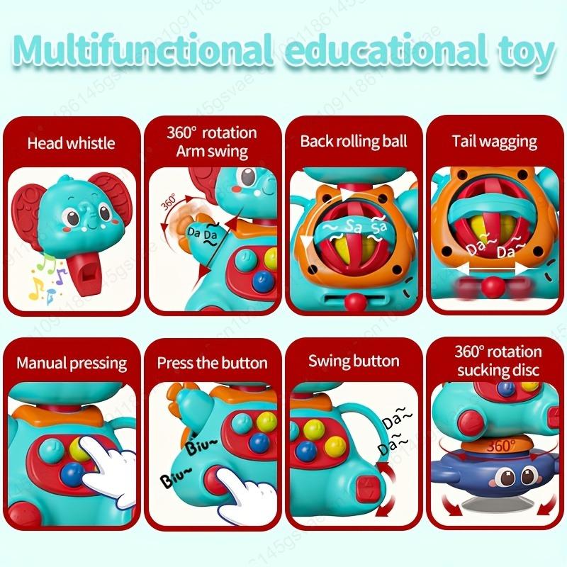 Elephant Handheld Ball Bell - Vibrating Grabbing Toy with Music Notes, Design for Easy Grip, Ideal Early Development Toy
