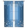 Blue Shiny Diamond Droplet Texture Window Curtains For Living Room Bedroom Kitchen Chiffon Sheer Window Treatment