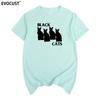 Black Cat Short Sleeve Tshirt Cotton Unisex T Shirt New Tee Tshirt Unisexs Unisex Fashion