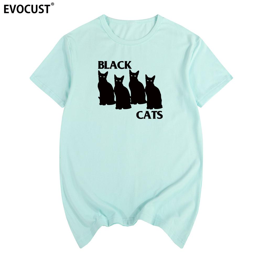 Black Cat Short Sleeve Tshirt Cotton Unisex T Shirt New Tee Tshirt Unisexs Unisex Fashion