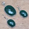 Onyx Green Pendant Set Earrings Jewelry Gemstone Handmade Ethnic