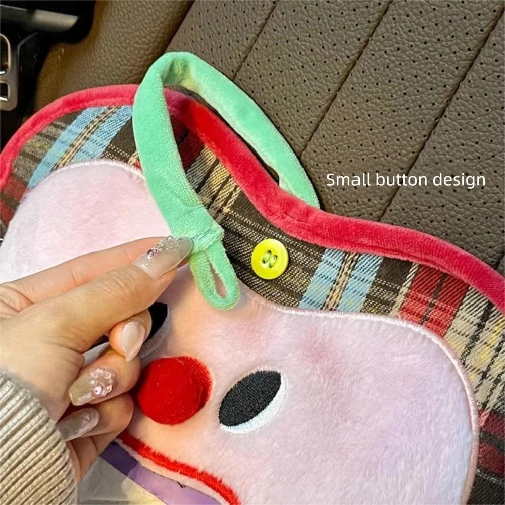 Plush Car Storage Bag Cartoon Hanging Tissue Bag Multi-Purpose Fruit Shape Tissue Box  Travel