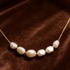 Natural Freshwater Pearl Necklace Women's 11k Gold Design Fashion Versatile Short New Simple Ins Wind Collarbone Chain