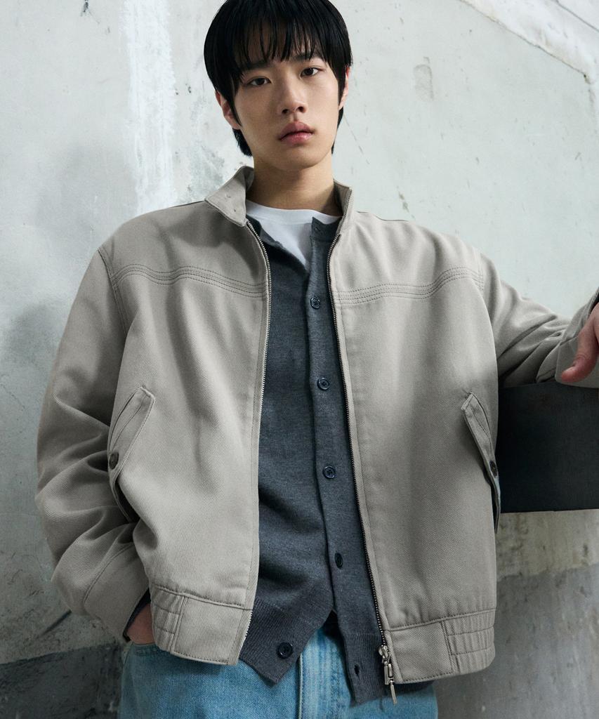 Draw Fit Eagle Harrington Washed Jacket [Light Grey]
