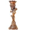 Handcrafted Metal Corner Vase On Big Boy's Shoulder, 18 Inch, Brown