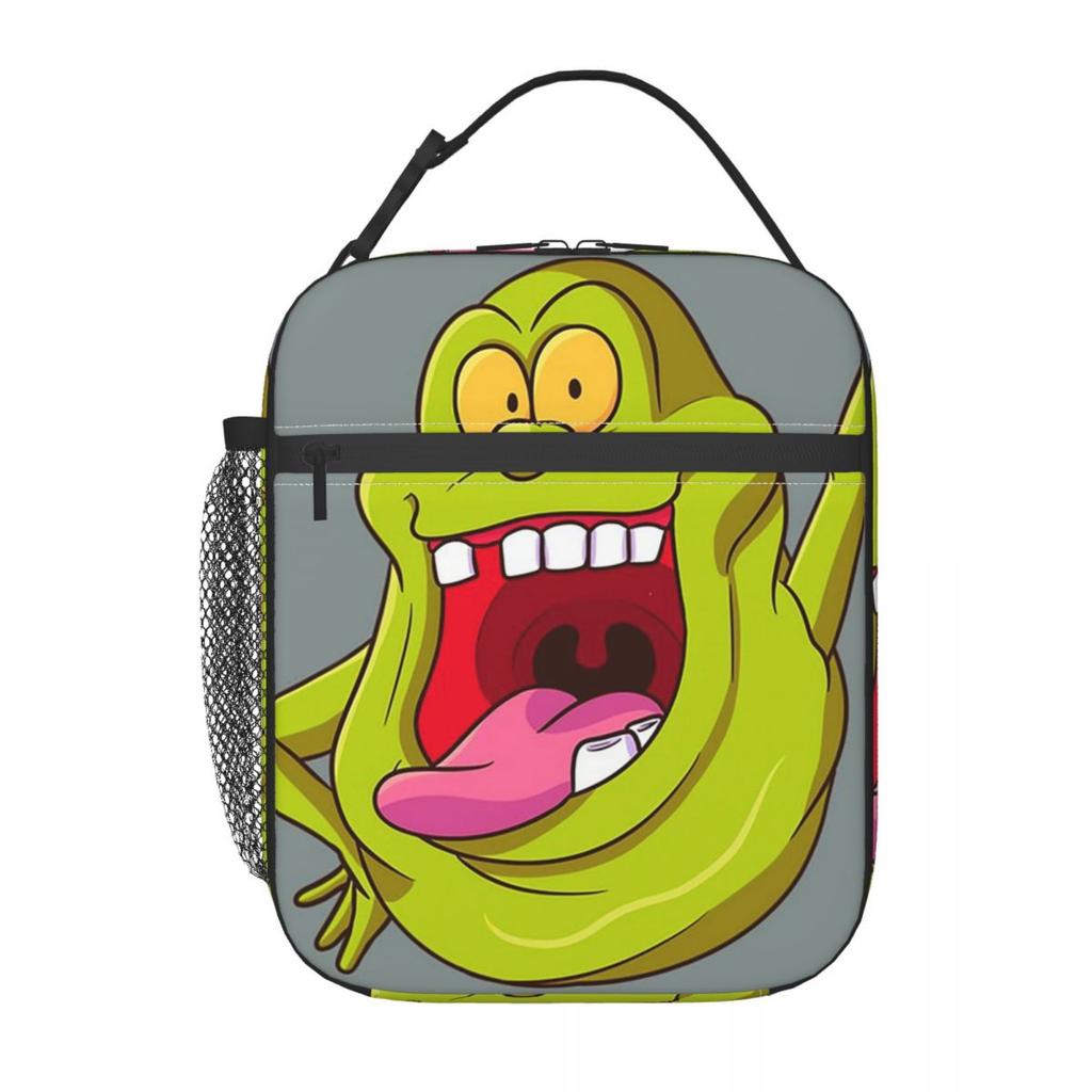 Ghostbusters Movie Slimer Artwork Printed Insulated Lunch Bag for Women Kids Portable Food Boxes Thermal Lunch Box Tote