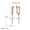 Fashion Glossy Dangle Earrings  Rose Gold Color Simple Cross Earrings For Women High Quality Daily Fine Jewelry