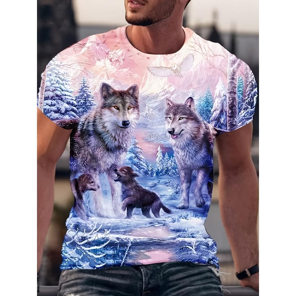 Tiger T-shirt for men's animal 3D printing men's summer short sleeved T-shirt men's oversized top casual men's clothing