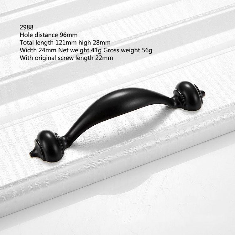 Black Handle American Style Modern Pull Antique Handles and Knobs Drawer Furniture Kitchen Cabinet