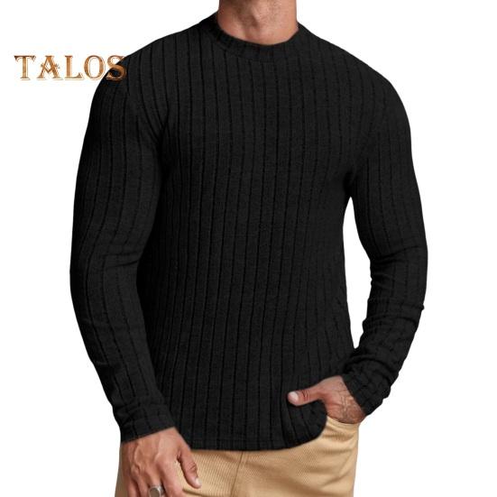 Men Sport Top Slim Fit Pure Color Round Neck Elastic Mid Length Long Sleeves Pullover Homewear Gym Running Basketball T-shirt