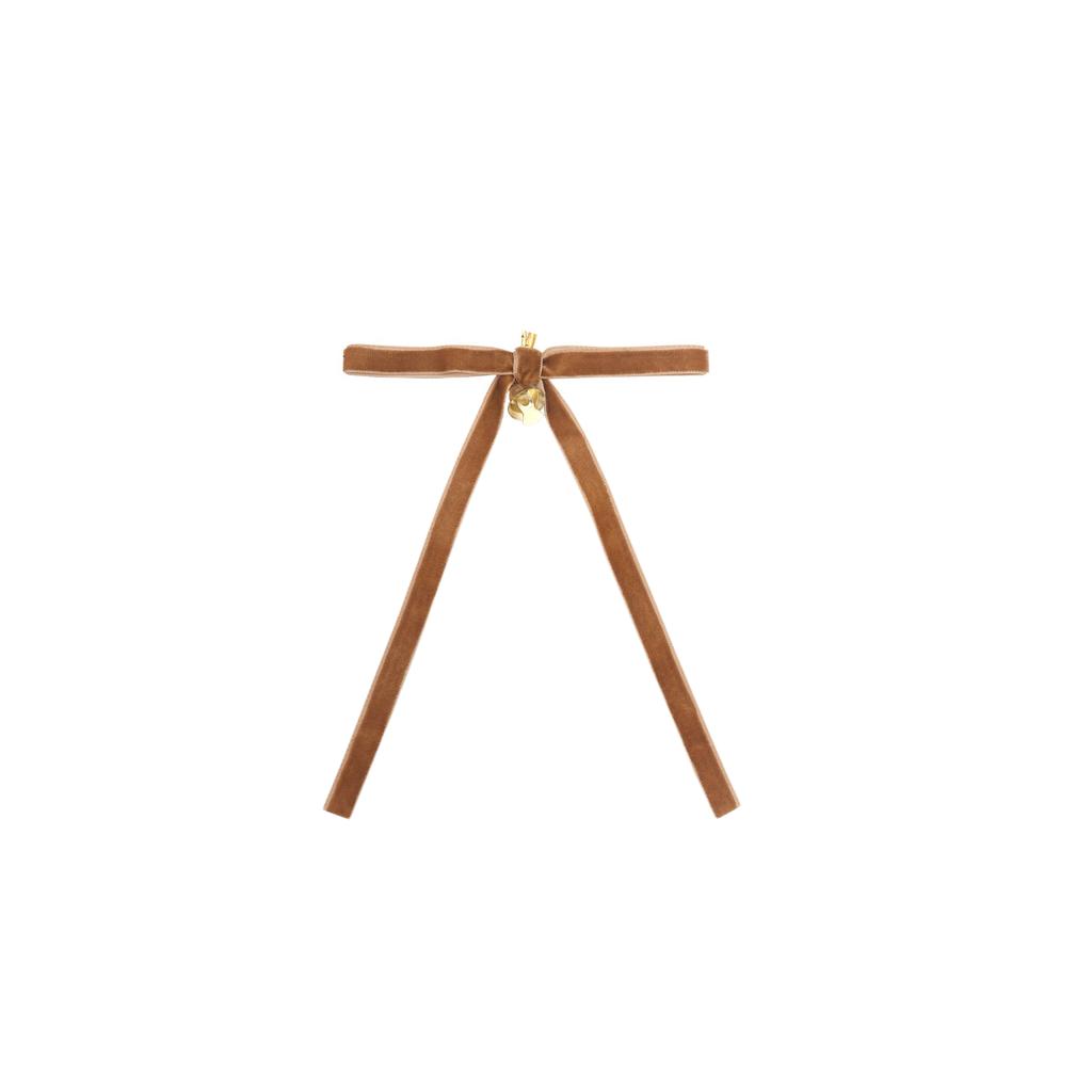 Velvet Bow With Bell Christmas Party Decoration,christmas Decorations, Velvet Ties For Christmas Tree –12pcs