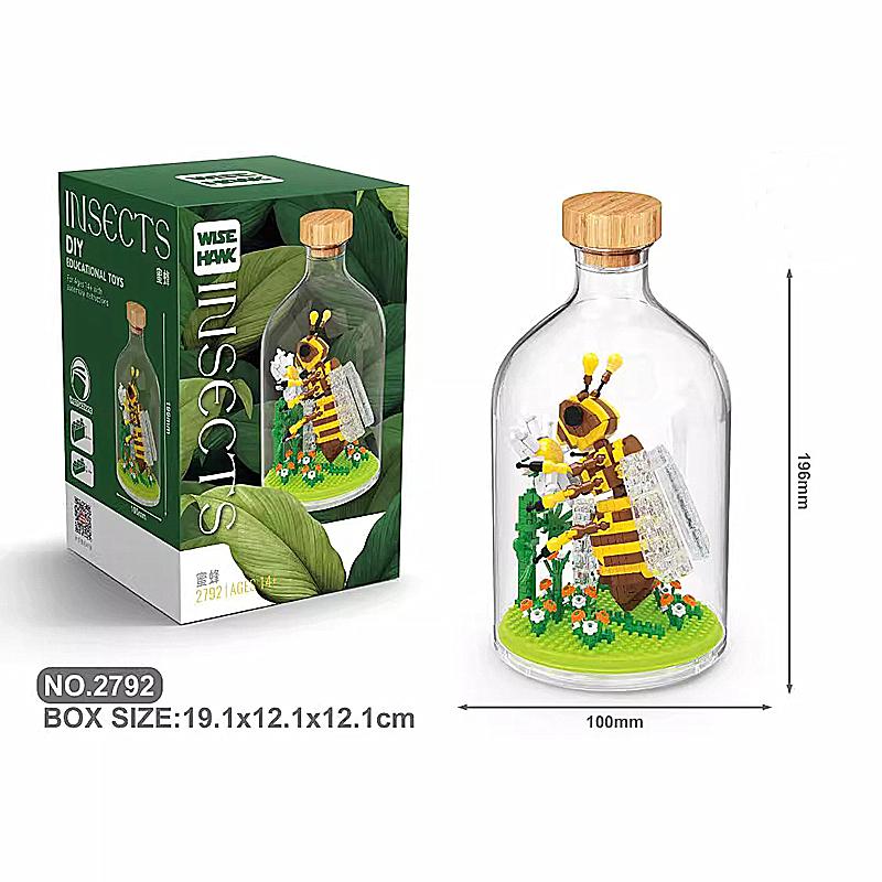 New Product Simulation Animal Series Creative Children's Toys Bottled Building Blocks Flamingo Seahorse Educational Gift Model