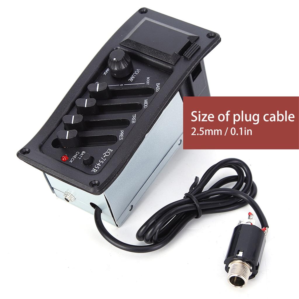 Gitar pickup EQ Classic tre akustisk elektrisk boks BASS MIDD TREB PRES Pickup 7545R